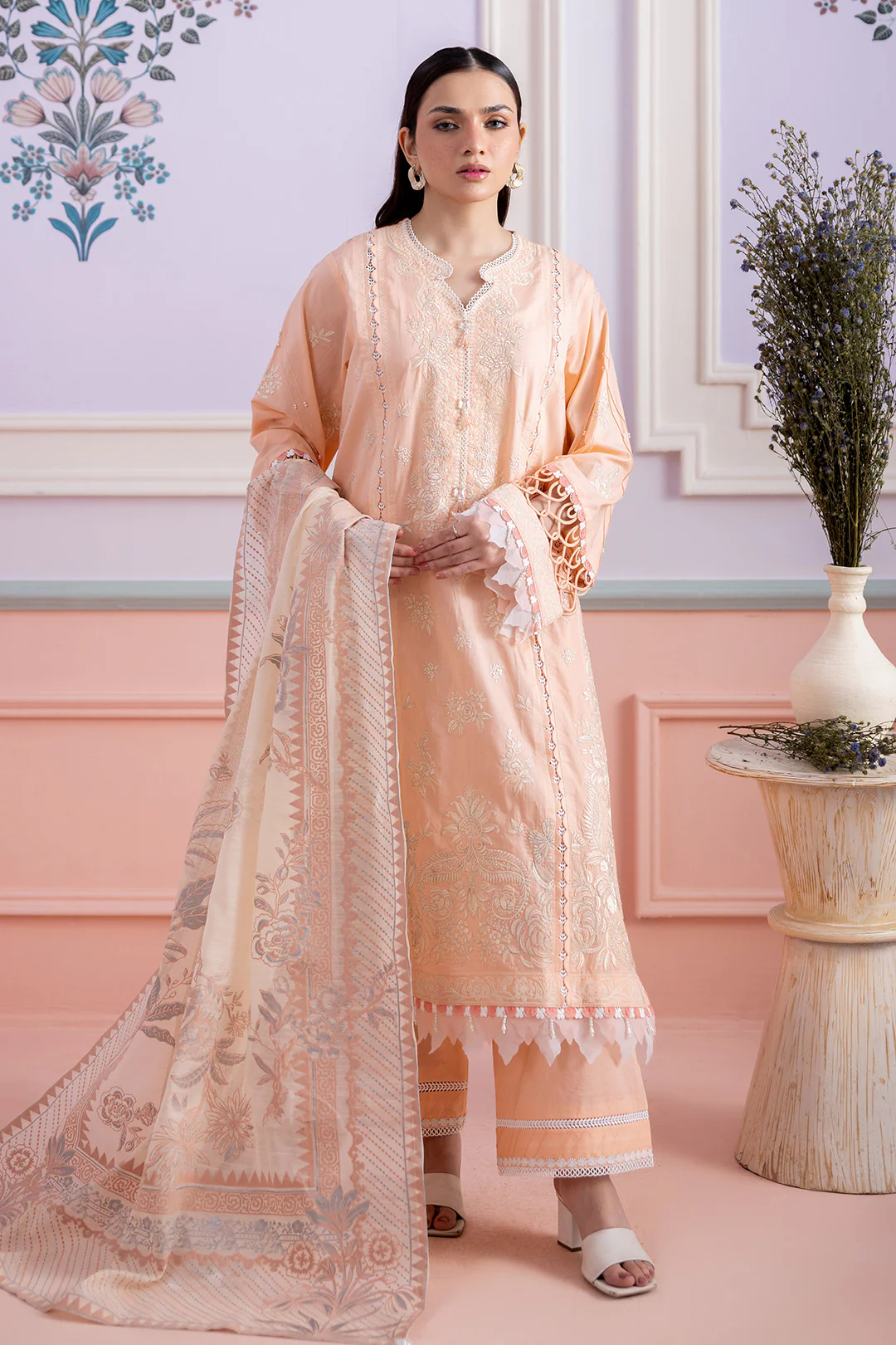 Embroidered Shirt Shalwar Dupatta - 0513 - Image 2