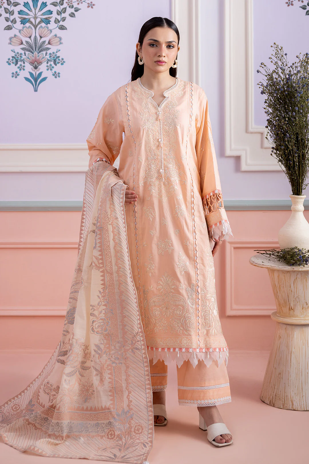 Embroidered Shirt Shalwar Dupatta - 0513 - Image 5