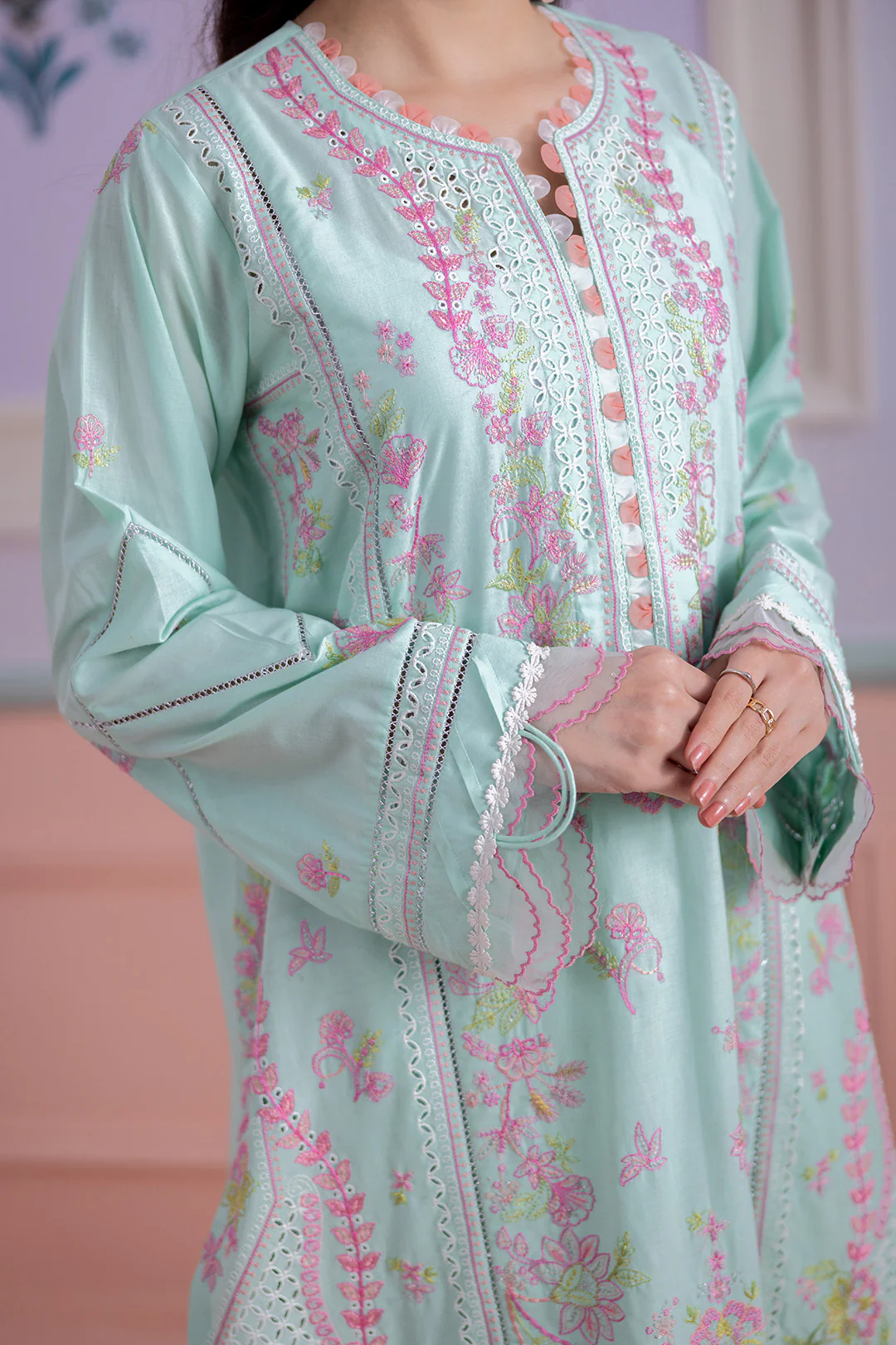 Embroidered Shirt Shalwar Dupatta - 0515 - Image 4