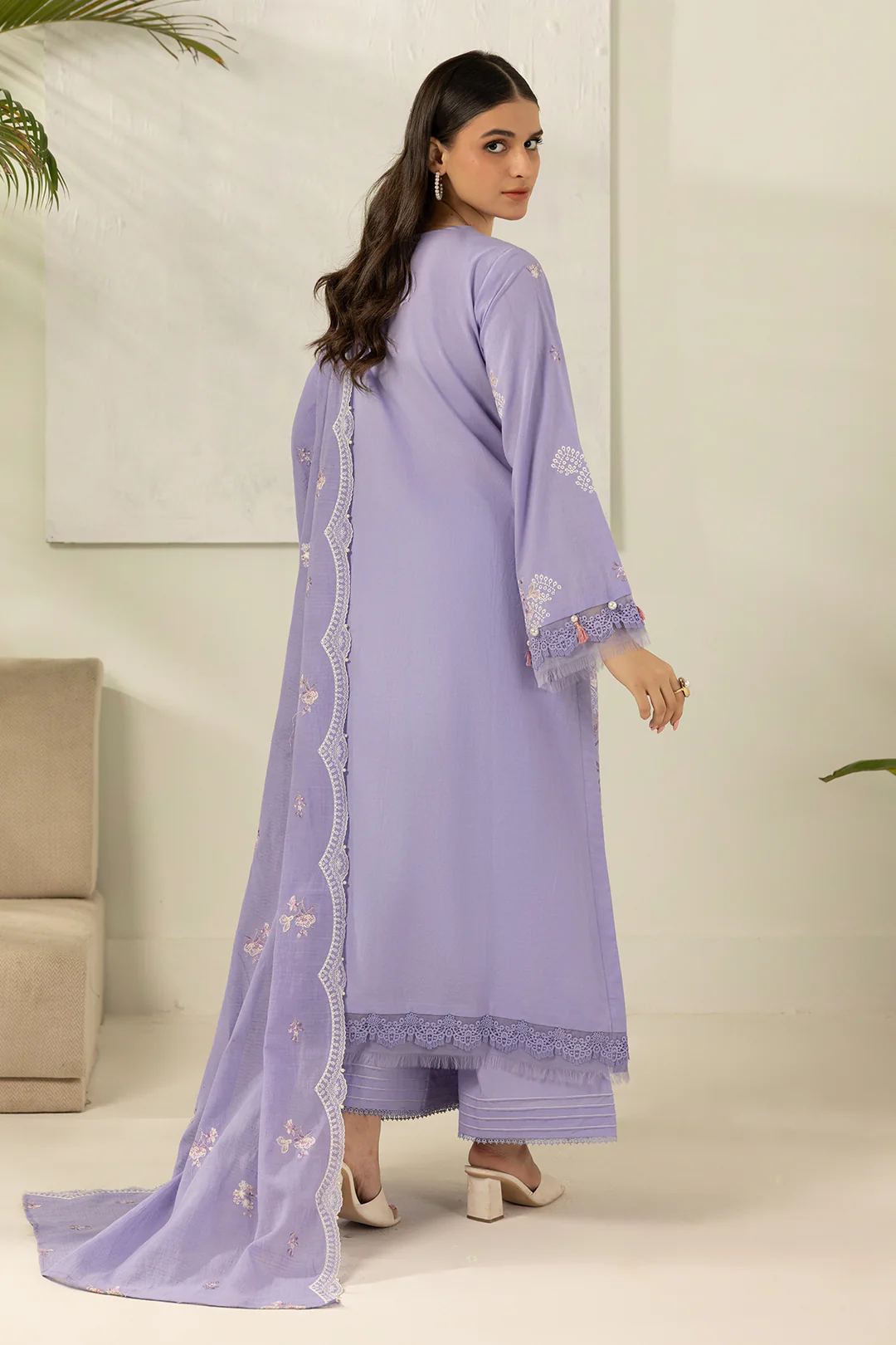 Embroidered Shirt Shalwar Dupatta - 0516 - Image 9