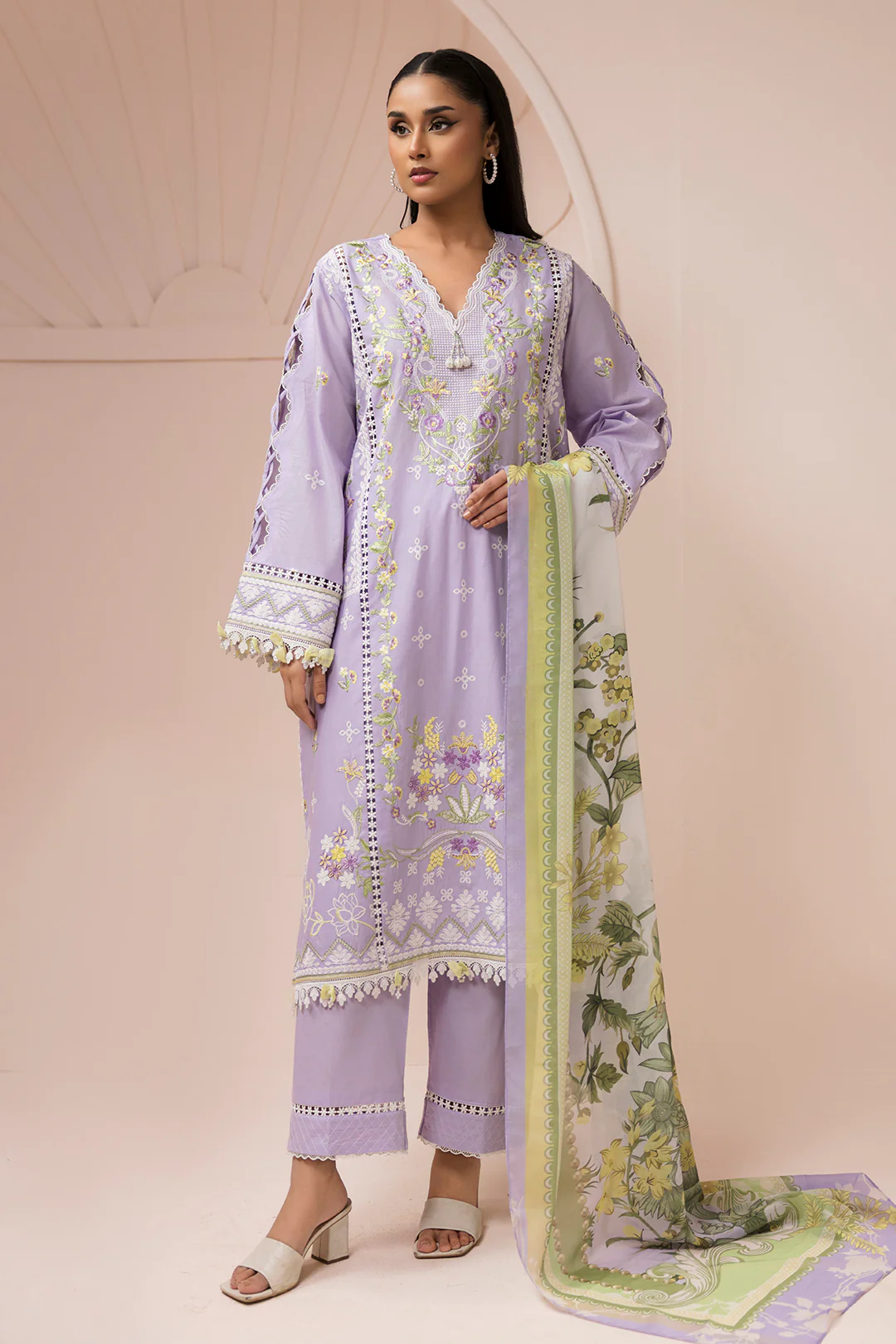 Embroidered Shirt Shalwar Dupatta - 0517 - Image 2