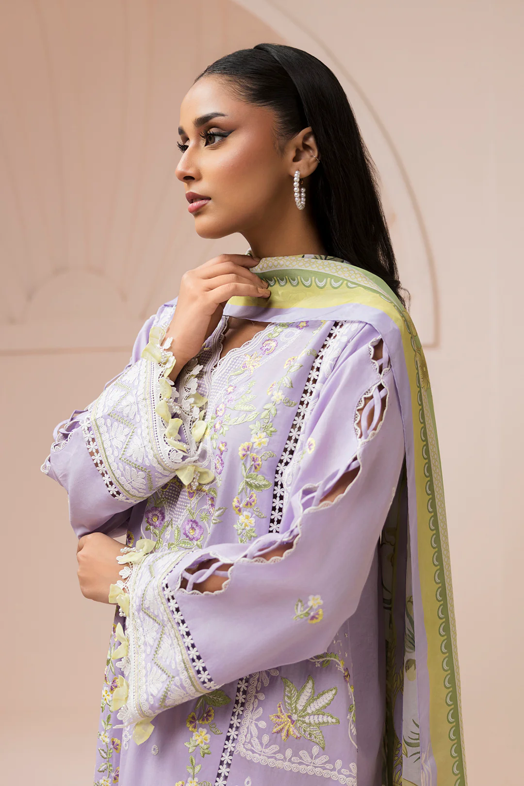 Embroidered Shirt Shalwar Dupatta - 0517 - Image 7