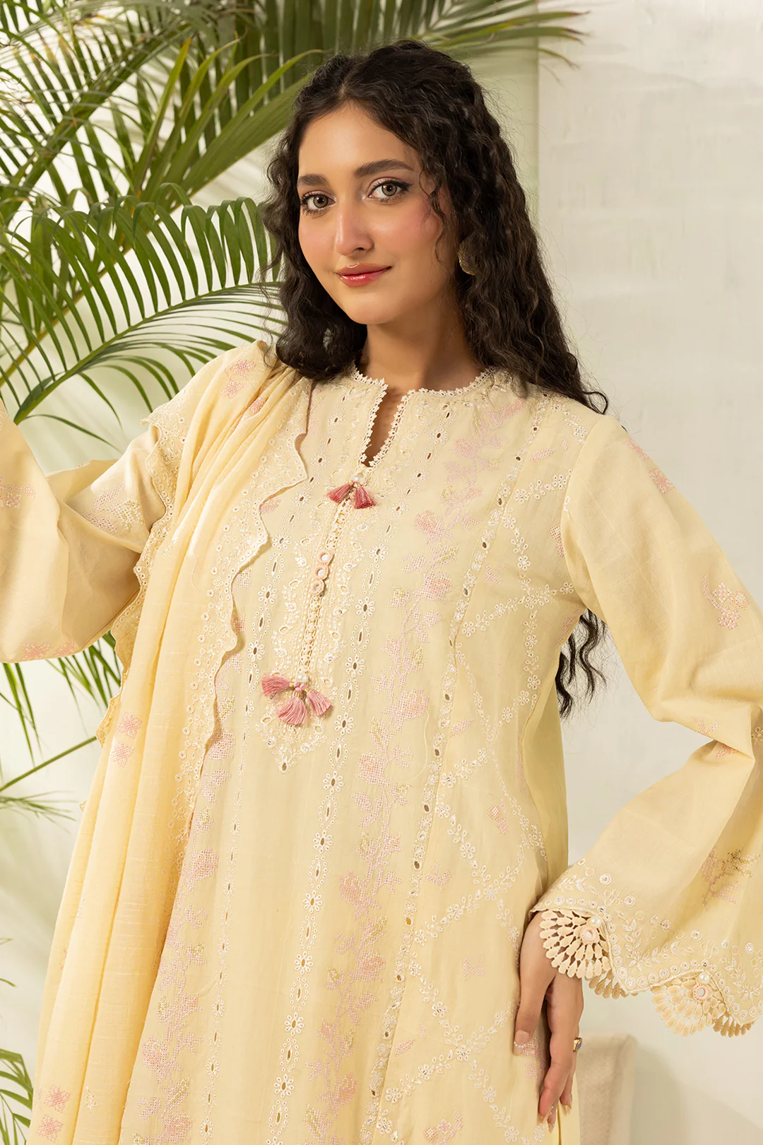 Embroidered Shirt Shalwar Dupatta - 0518 - Image 4