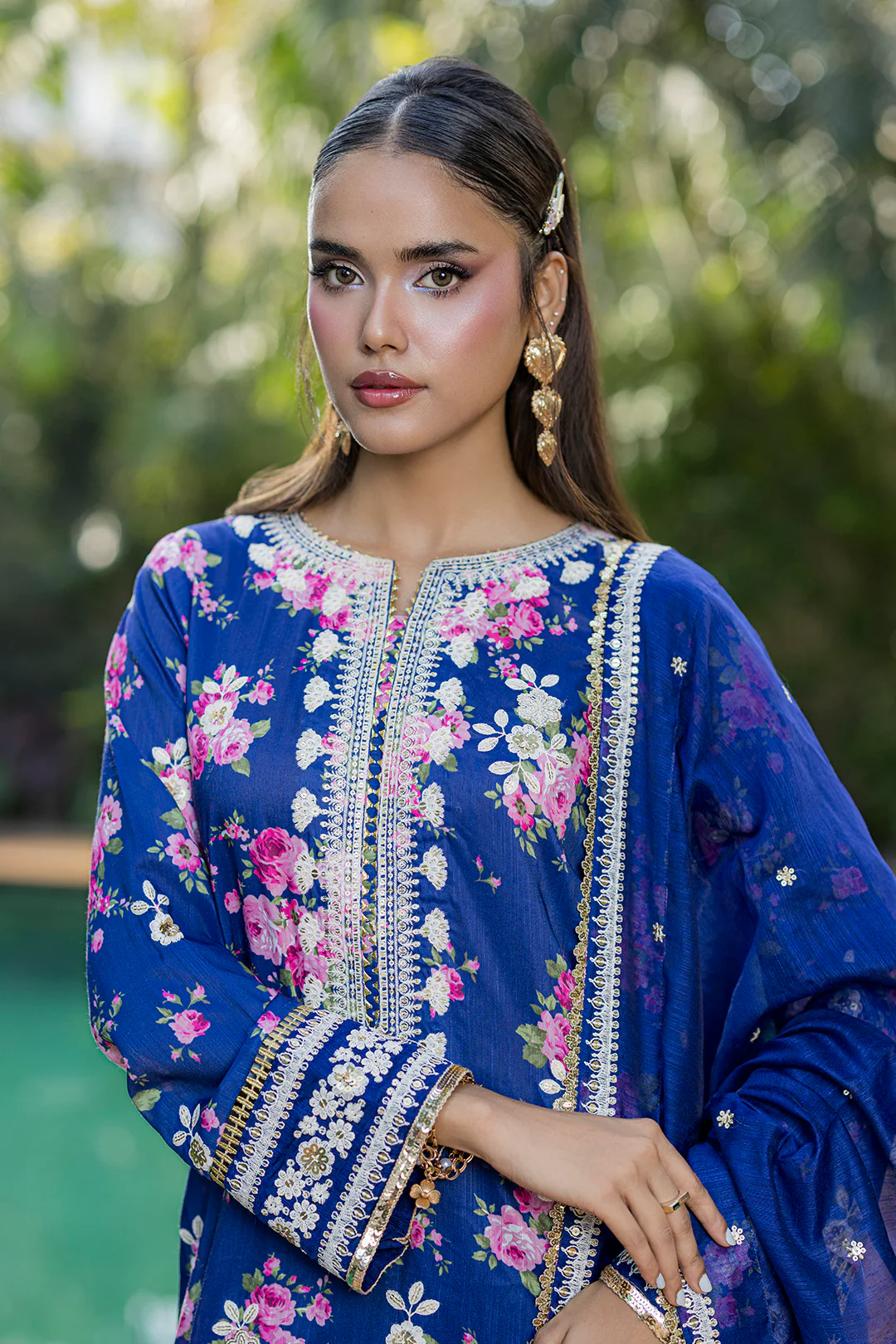 Embroidered Shirt Shalwar Dupatta - 0519 - Image 2