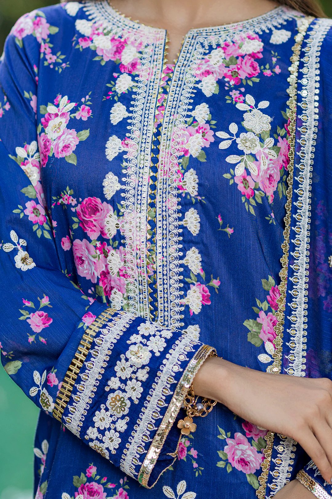 Embroidered Shirt Shalwar Dupatta - 0519 - Image 4