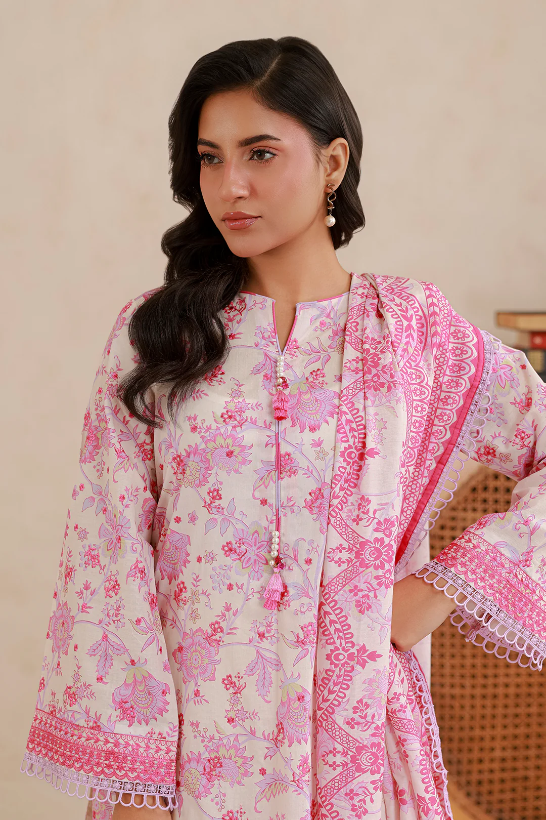 Embroidered Shirt Shalwar Dupatta - 0561 - Image 2