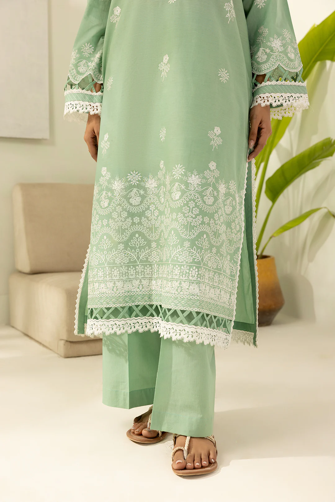 Embroidered Shirt Shalwar Dupatta - 0568 - Image 8