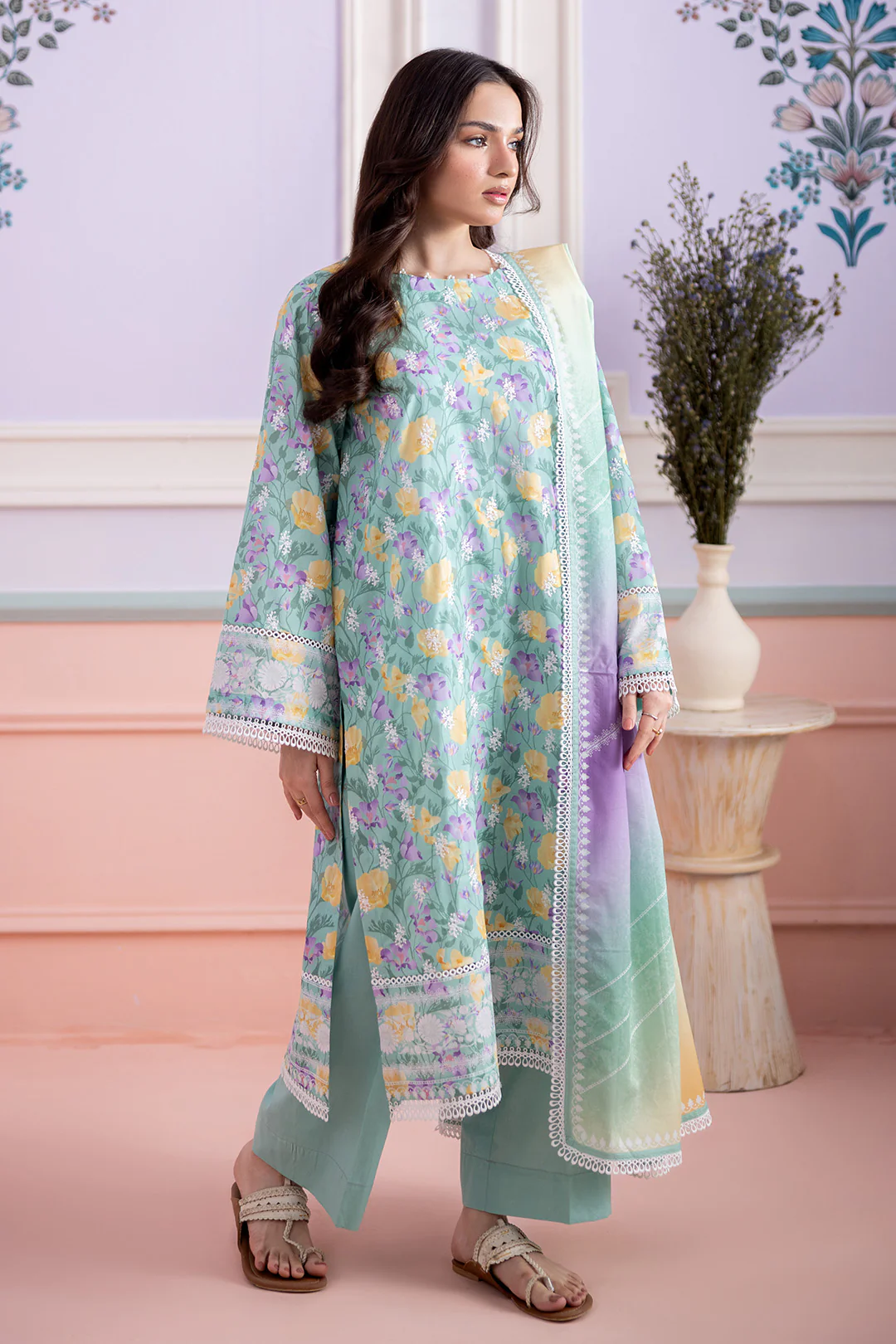 Embroidered Shirt Shalwar Dupatta - 0569 - Image 5