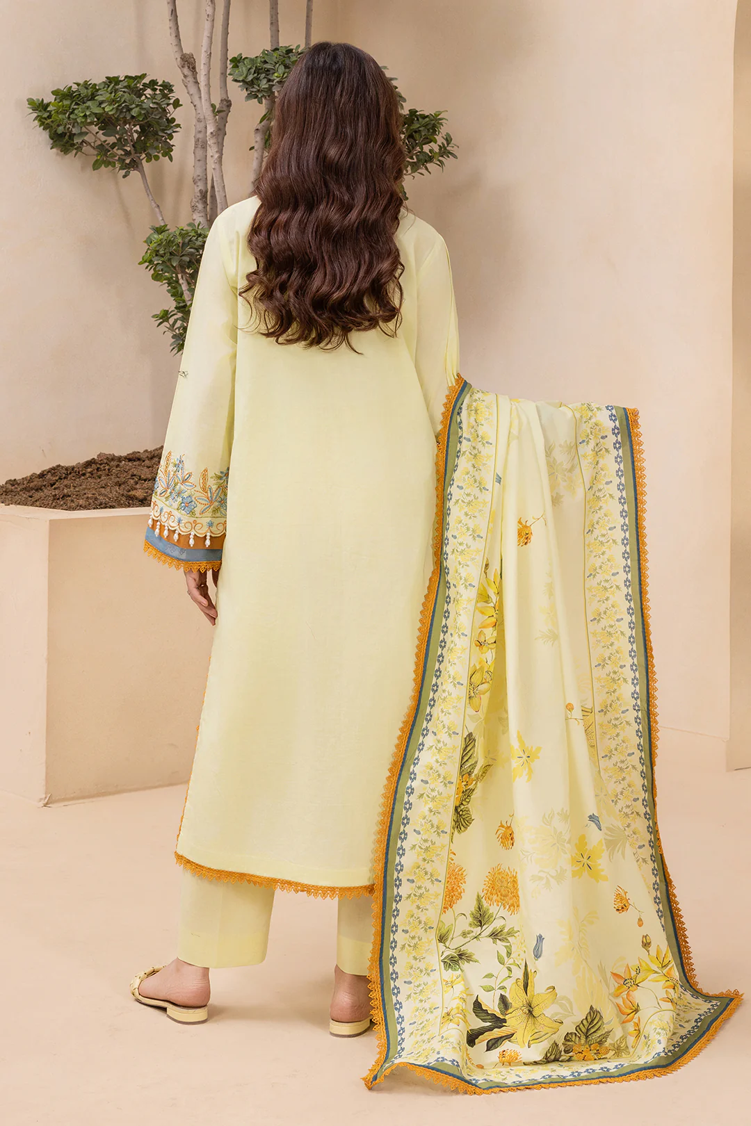 Embroidered Shirt Shalwar Dupatta - 0570 - Image 6