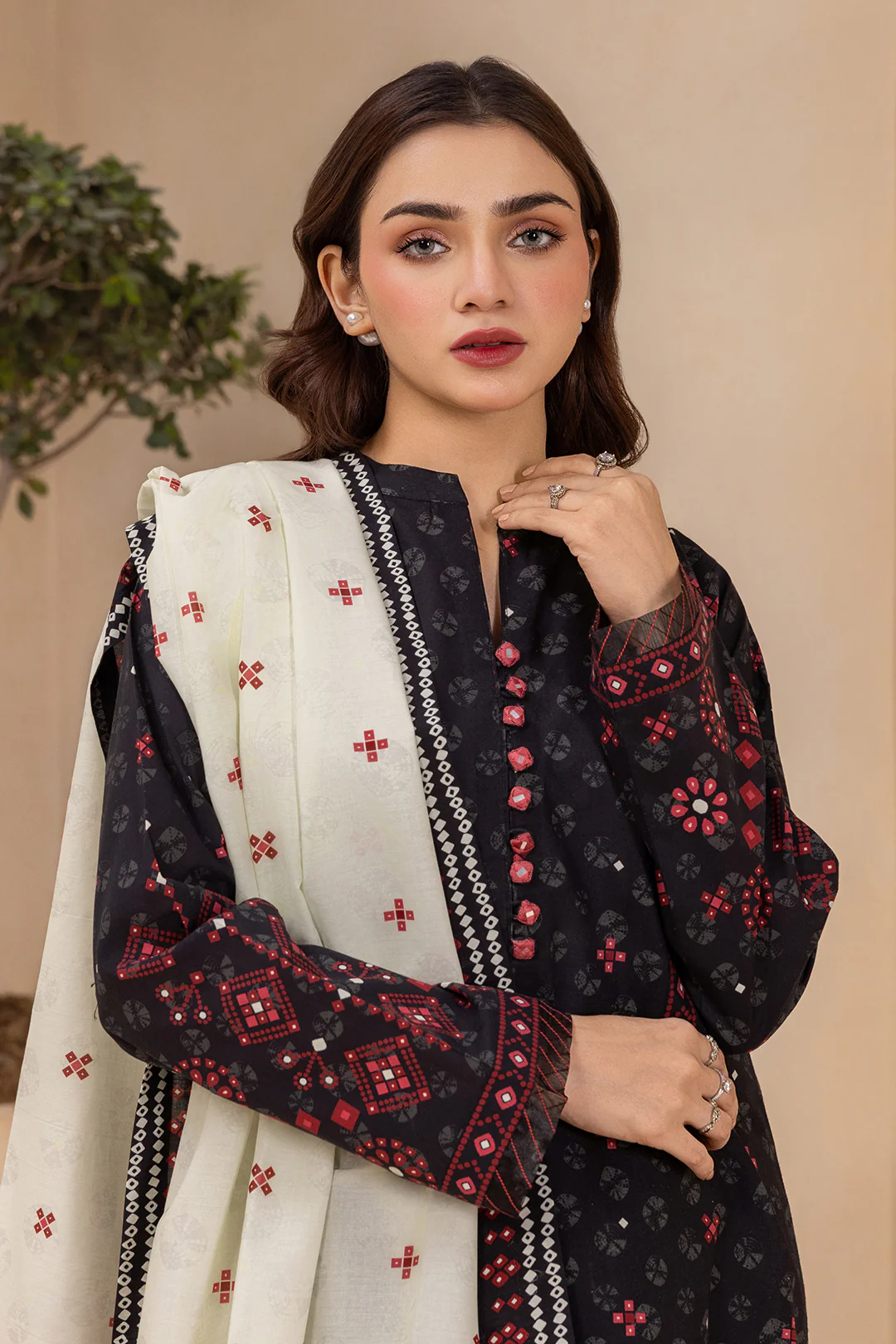Embroidered Shirt Shalwar Dupatta - 0572 - Image 2