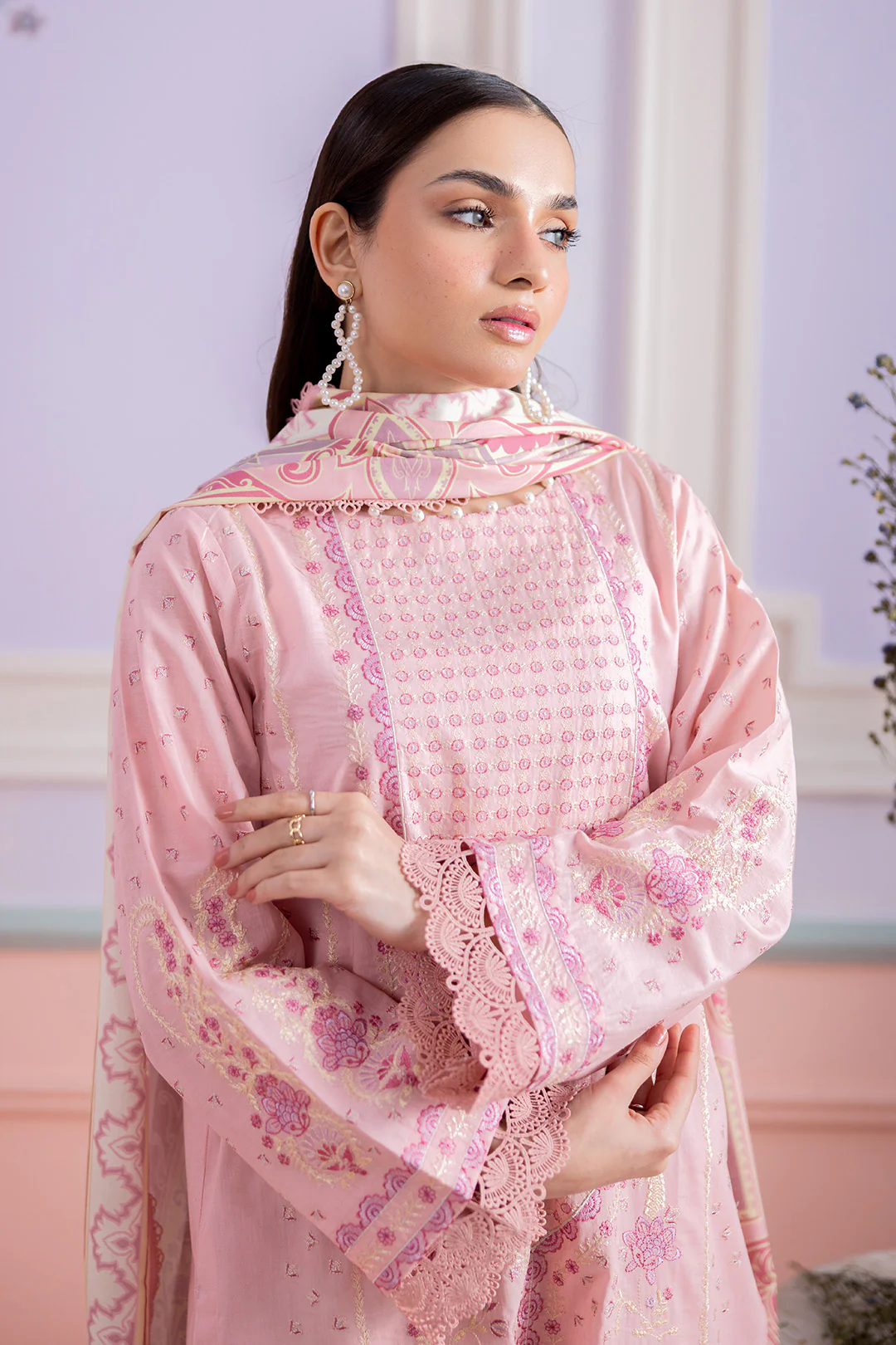 Embroidered Shirt Shalwar Dupatta - 0575 - Image 2