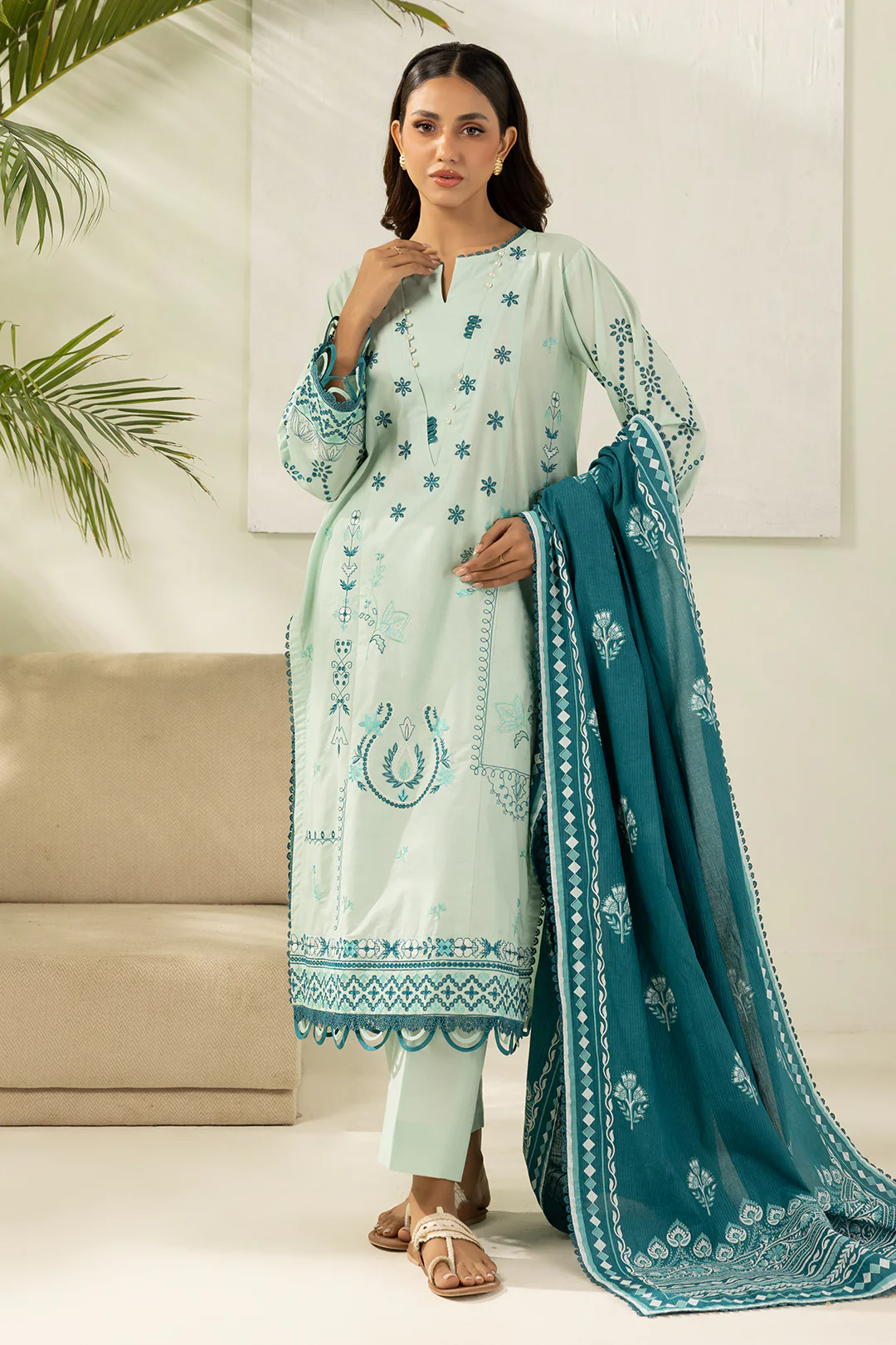 Embroidered Shirt Shalwar Dupatta - 0576 - Image 5