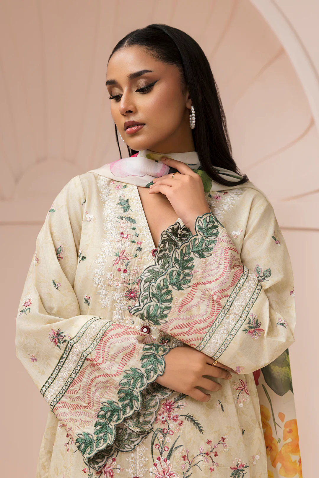Embroidered Shirt Shalwar Dupatta - 0580 - Image 8