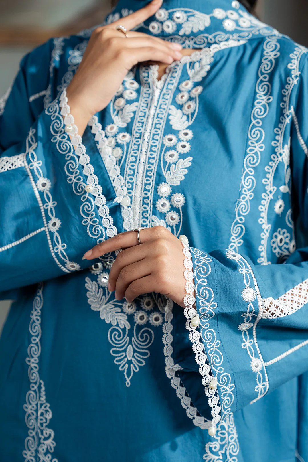 Embroidered Shirt Shalwar Dupatta - 0586 - Image 6