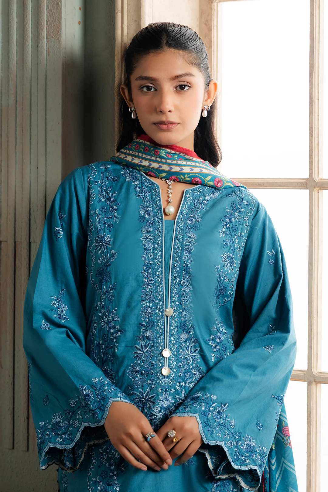 Embroidered Shirt Shalwar Dupatta - 0588 - Image 3