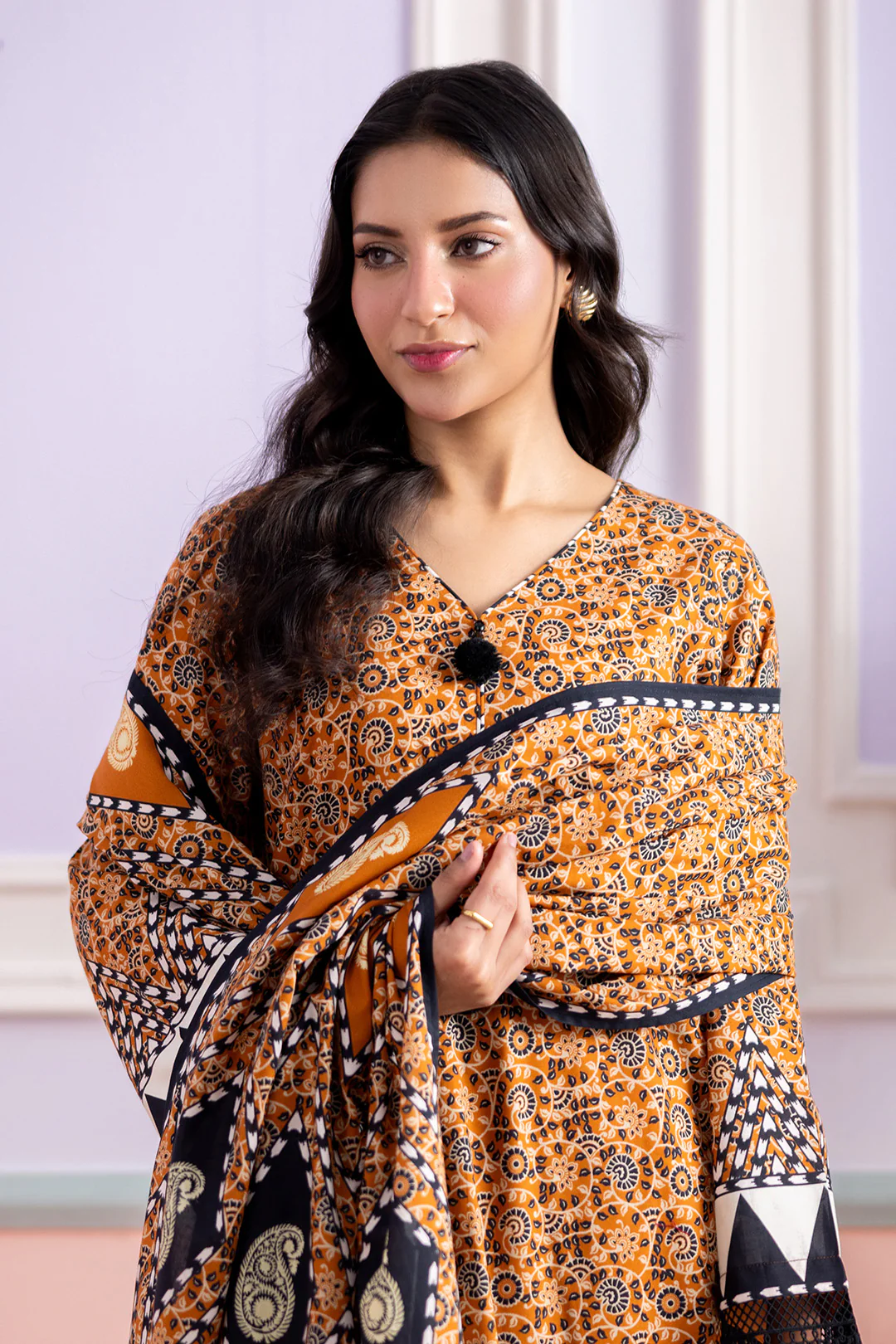 Embroidered Shirt Shalwar Dupatta - 0637 - Image 3
