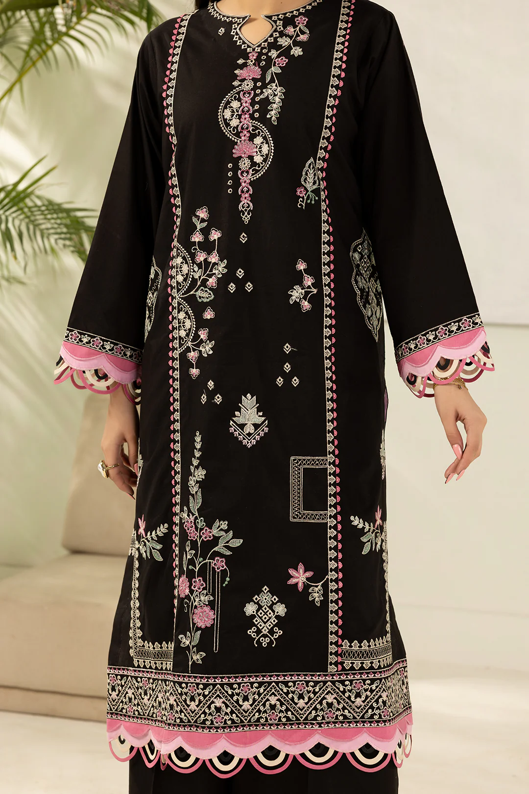 Embroidered Shirt Shalwar Dupatta - 0646 - Image 6