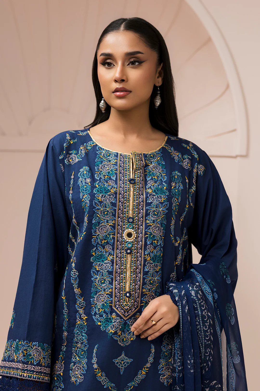 Embroidered Shirt Shalwar Dupatta - 0650 - Image 3