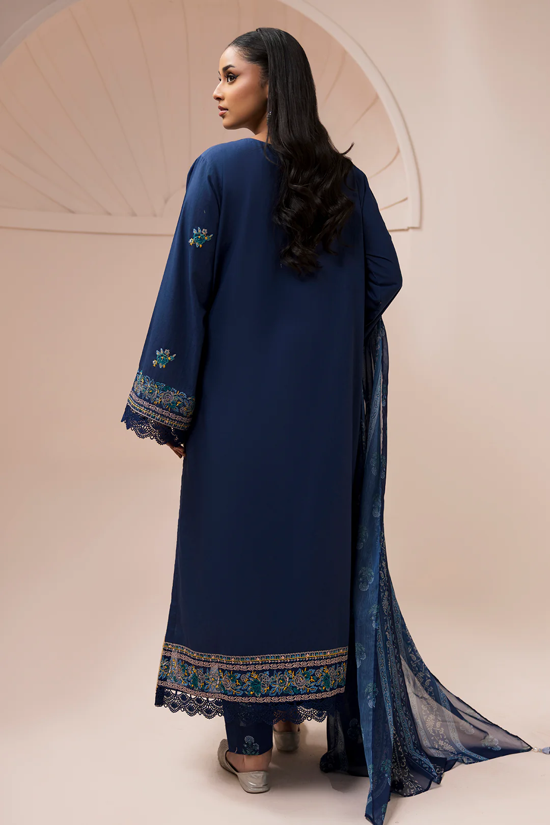 Embroidered Shirt Shalwar Dupatta - 0650 - Image 7