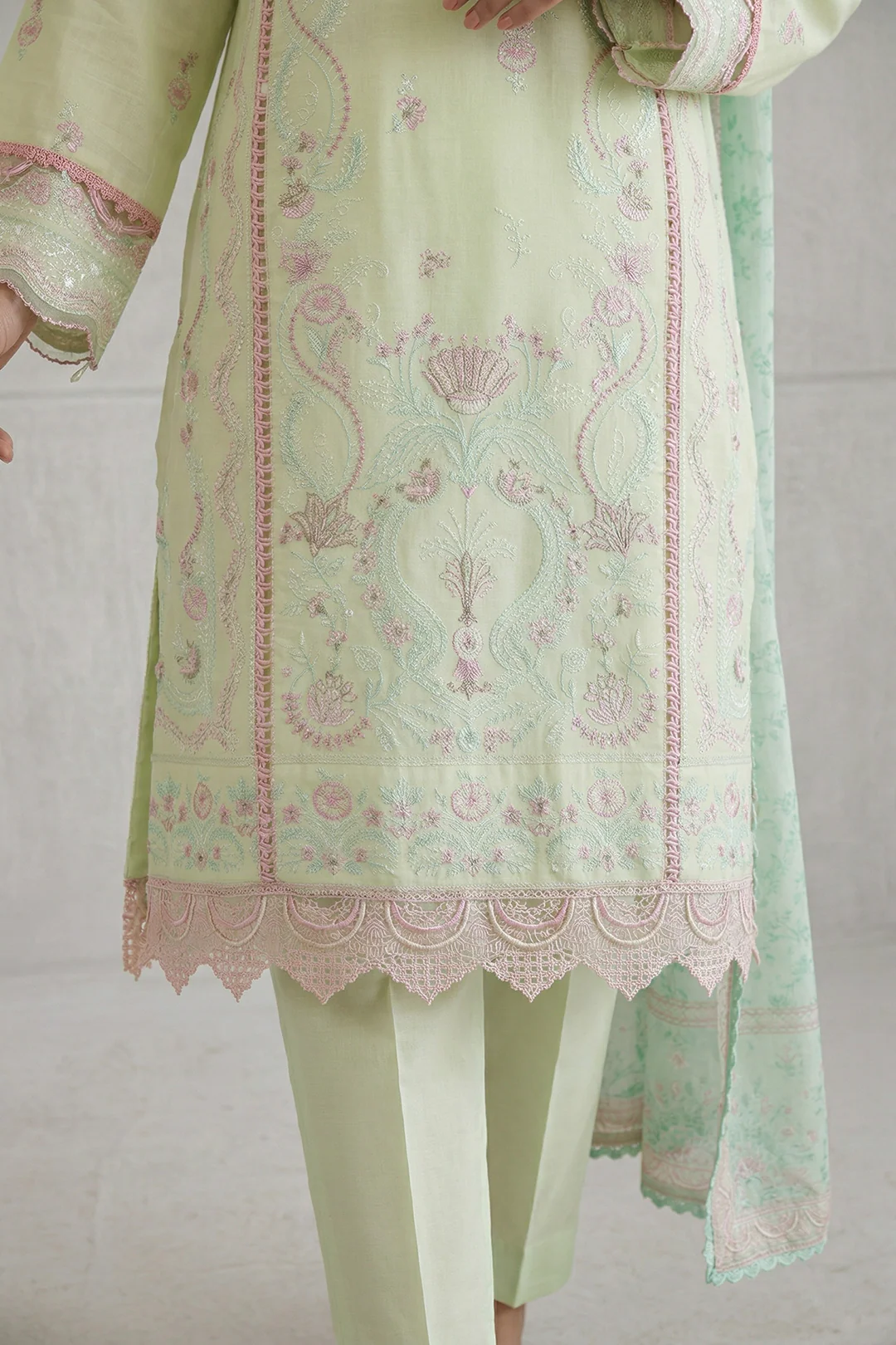 Embroidered Shirt Shalwar Dupatta - 0653 - Image 6