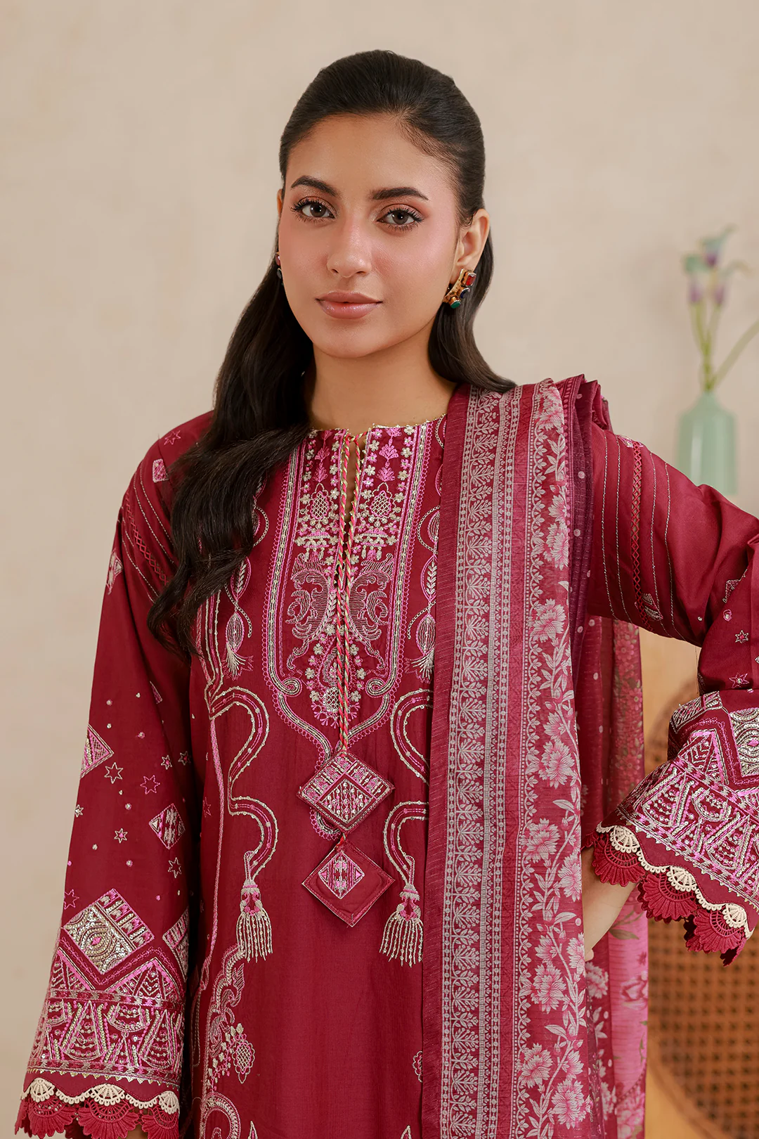 Embroidered Shirt Shalwar Dupatta - 0655