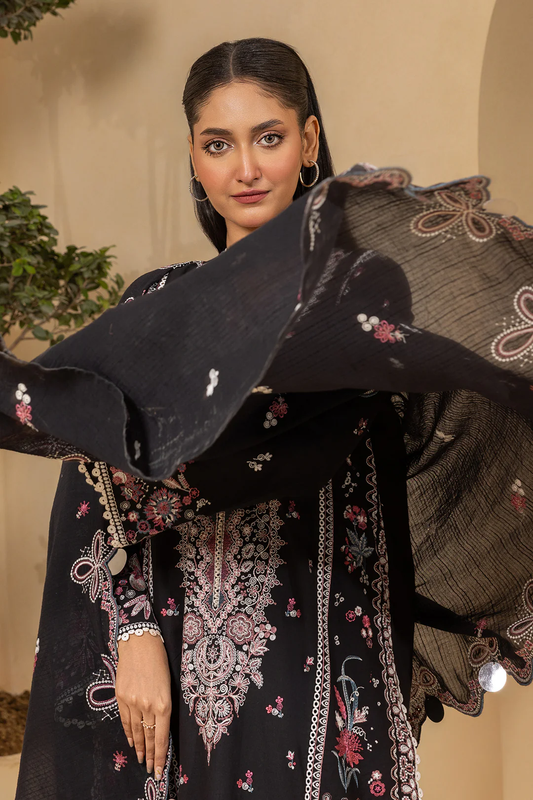 Embroidered Shirt Shalwar Dupatta - 0660 - Image 6
