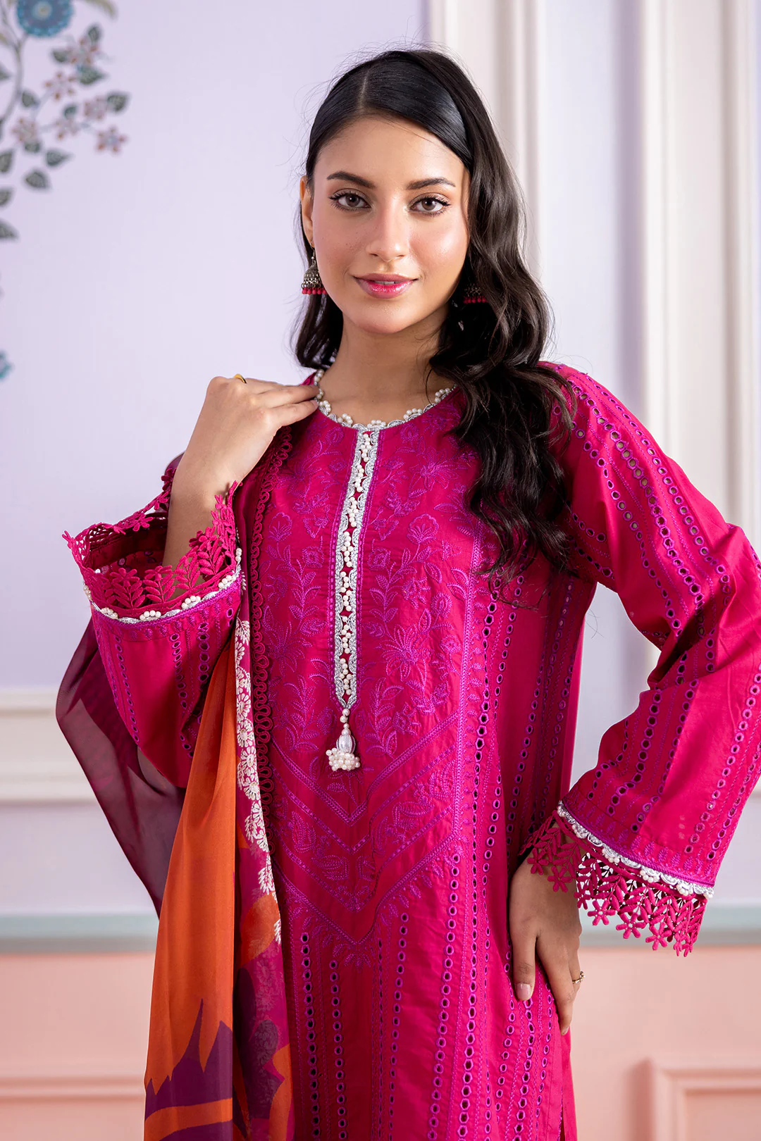 Embroidered Shirt Shalwar Dupatta - 0713 - Image 2