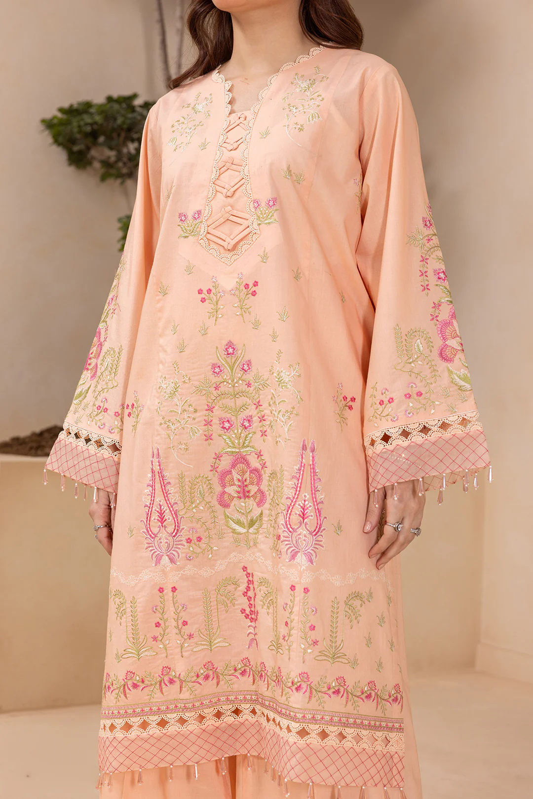 Embroidered Shirt Shalwar Dupatta - 0714 - Image 6