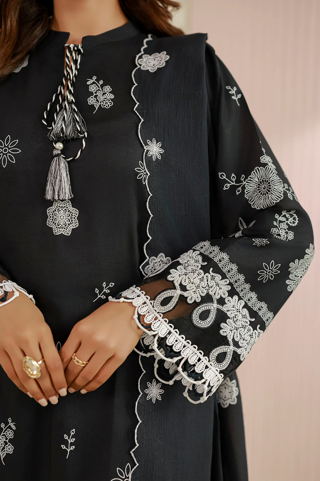 Embroidered Shirt Shalwar Dupatta - 0715 - Image 5