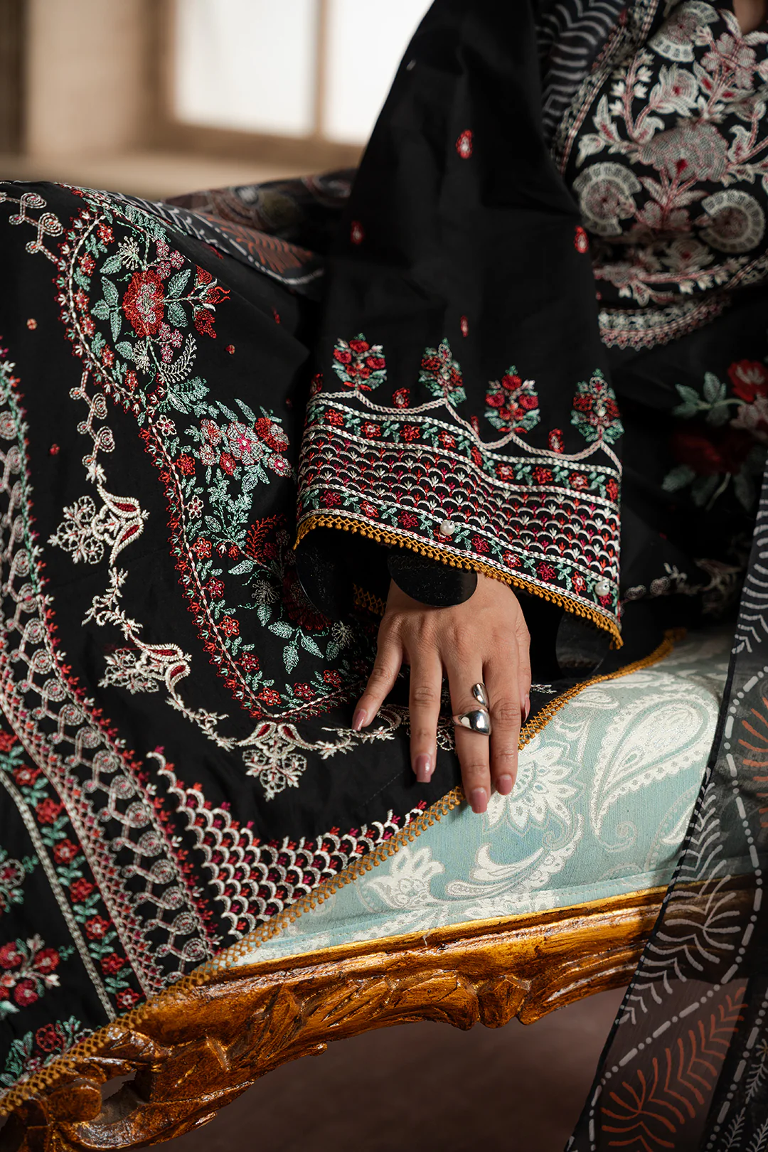 Embroidered Shirt Shalwar Dupatta - 0720 - Image 9