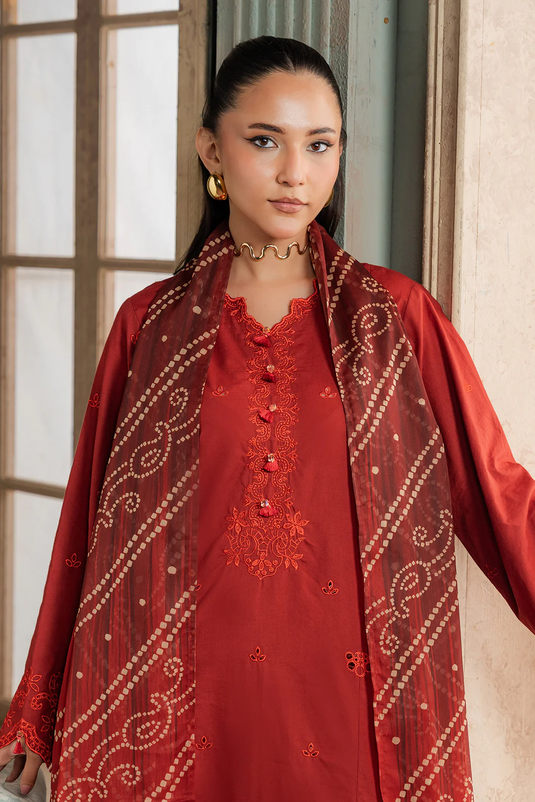 Embroidered Shirt Shalwar Dupatta - 0722