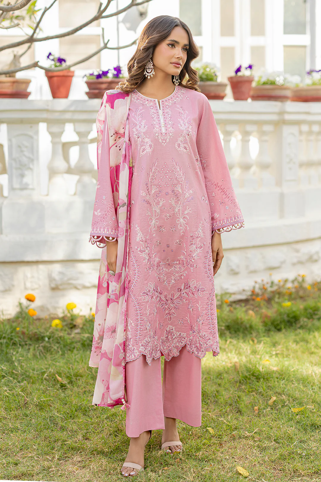 Embroidered Shirt Shalwar Dupatta - 0724 - Image 5