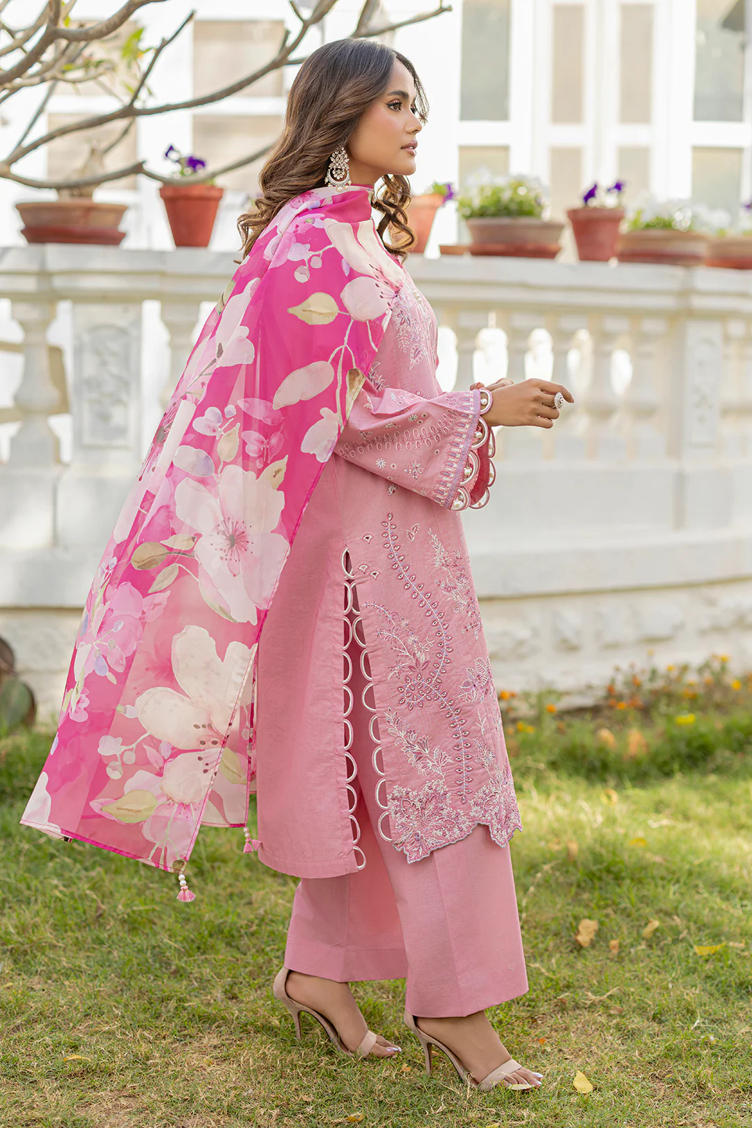 Embroidered Shirt Shalwar Dupatta - 0724 - Image 8