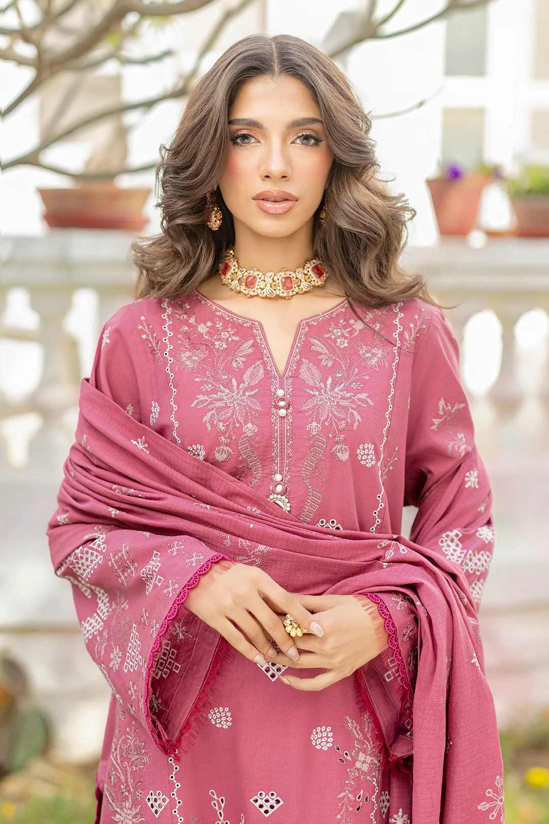 Embroidered Shirt Shalwar Dupatta - 0730