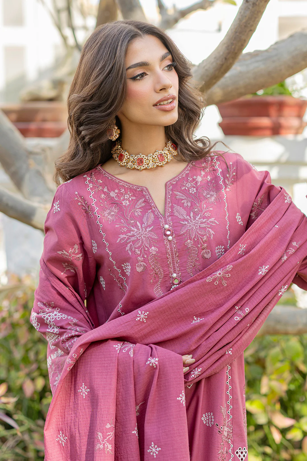 Embroidered Shirt Shalwar Dupatta - 0730 - Image 11