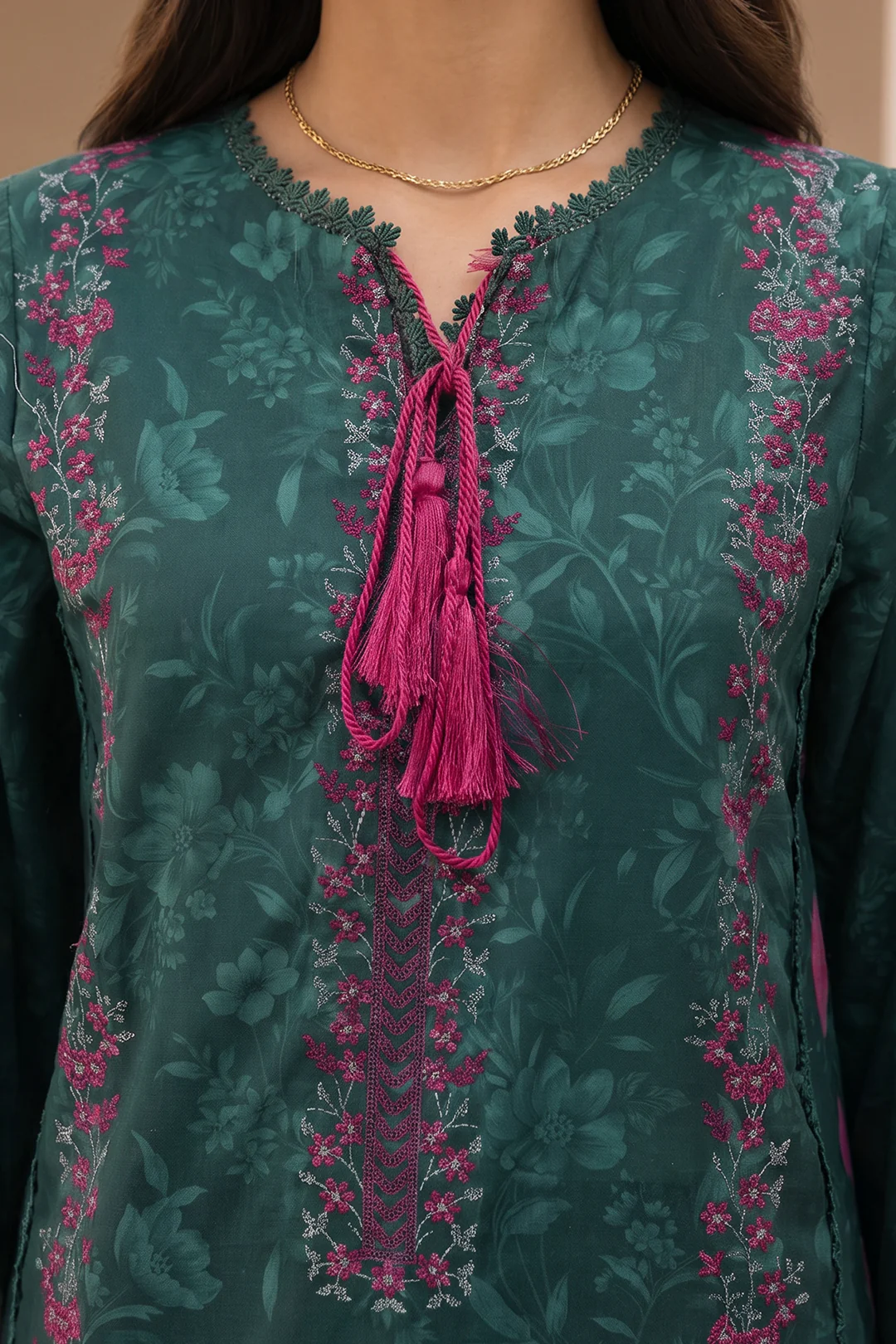 Embroidered Shirt Shalwar Dupatta - 0773 - Image 3