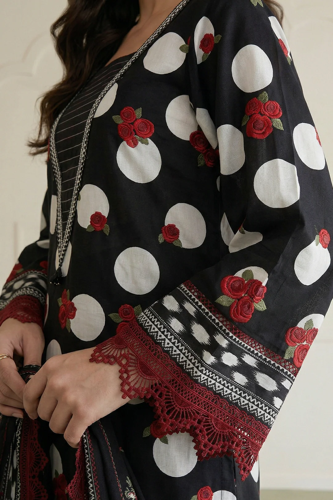Embroidered Shirt Shalwar Dupatta - 0777 - Image 5