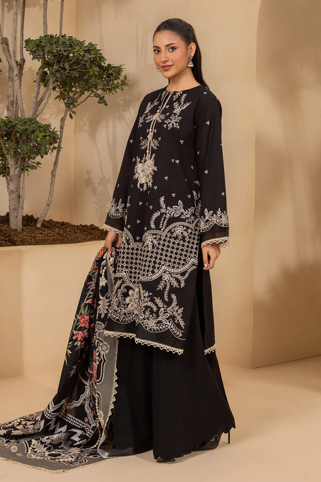Embroidered Shirt Shalwar Dupatta - 0778 - Image 5