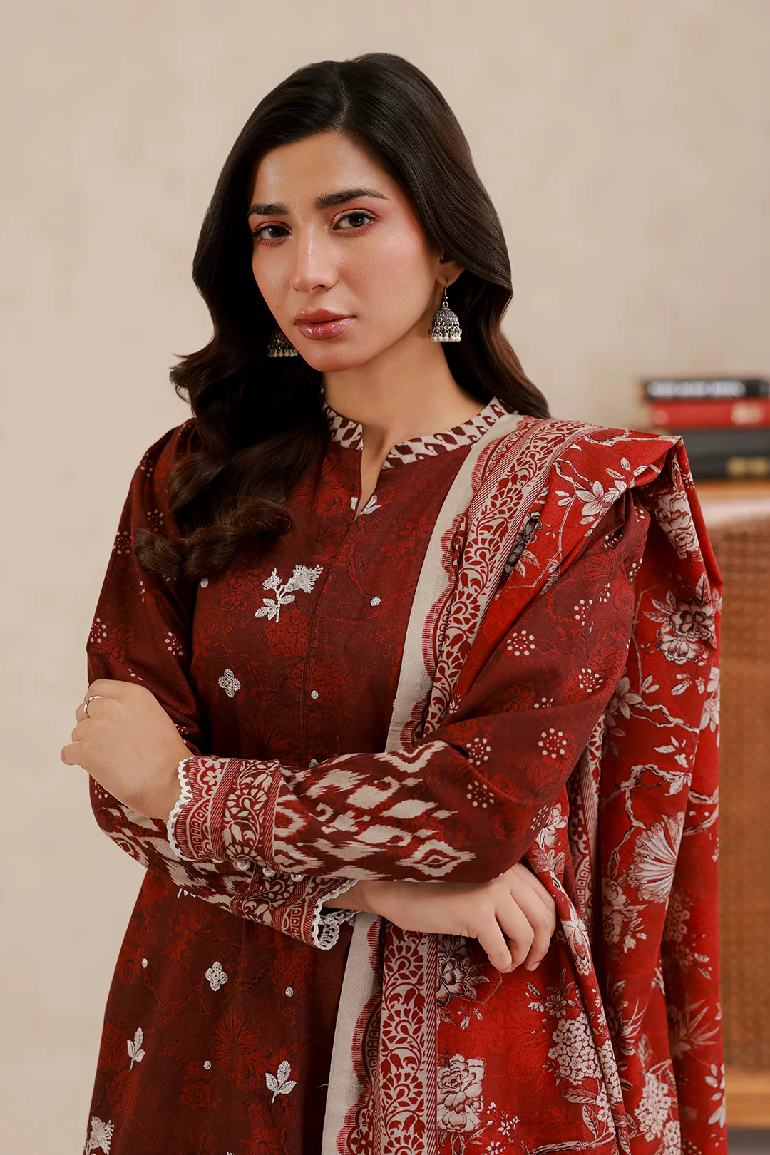 Embroidered Shirt Shalwar Dupatta - 0779 - Image 2