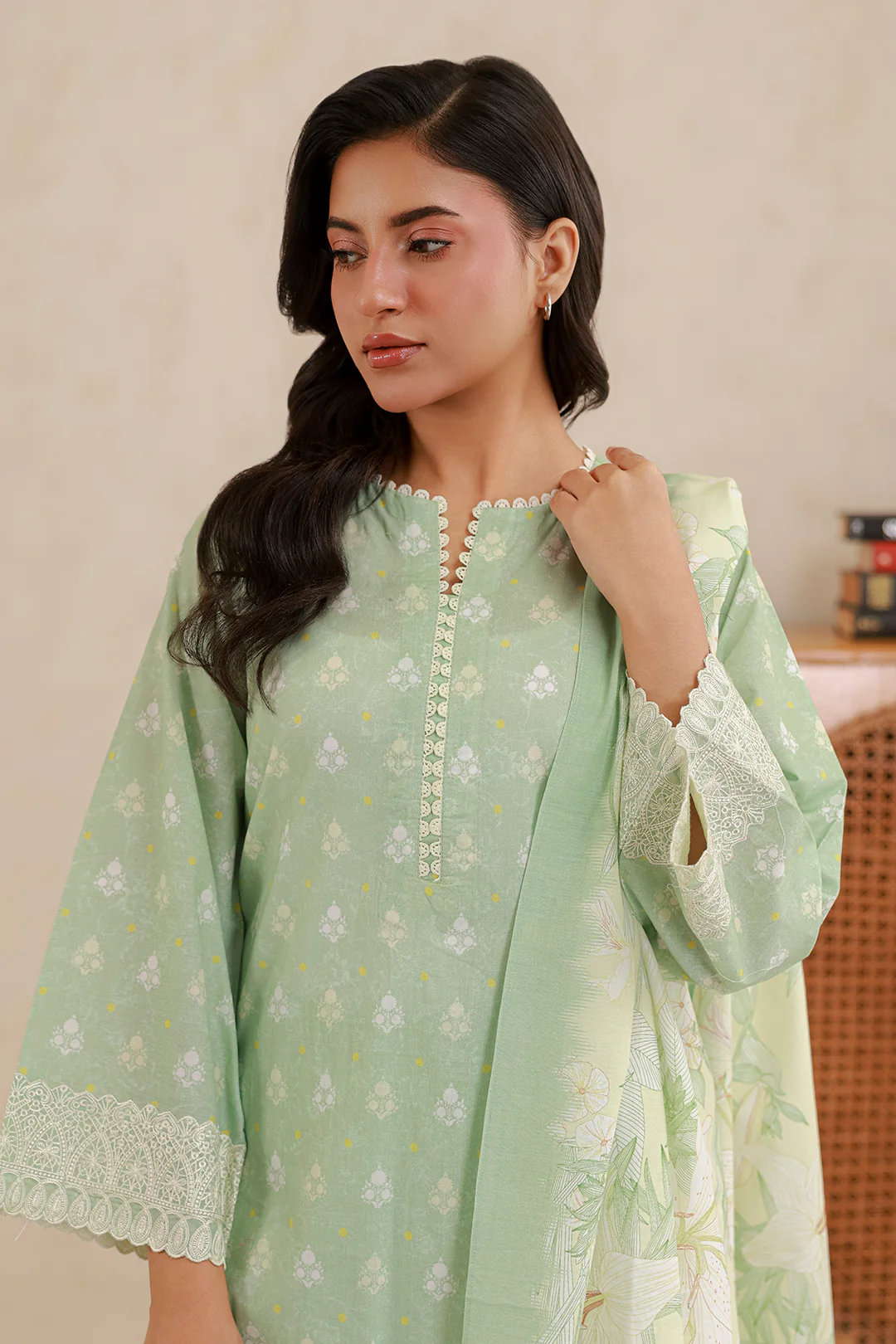 Embroidered Shirt Shalwar Dupatta - 0780 - Image 5