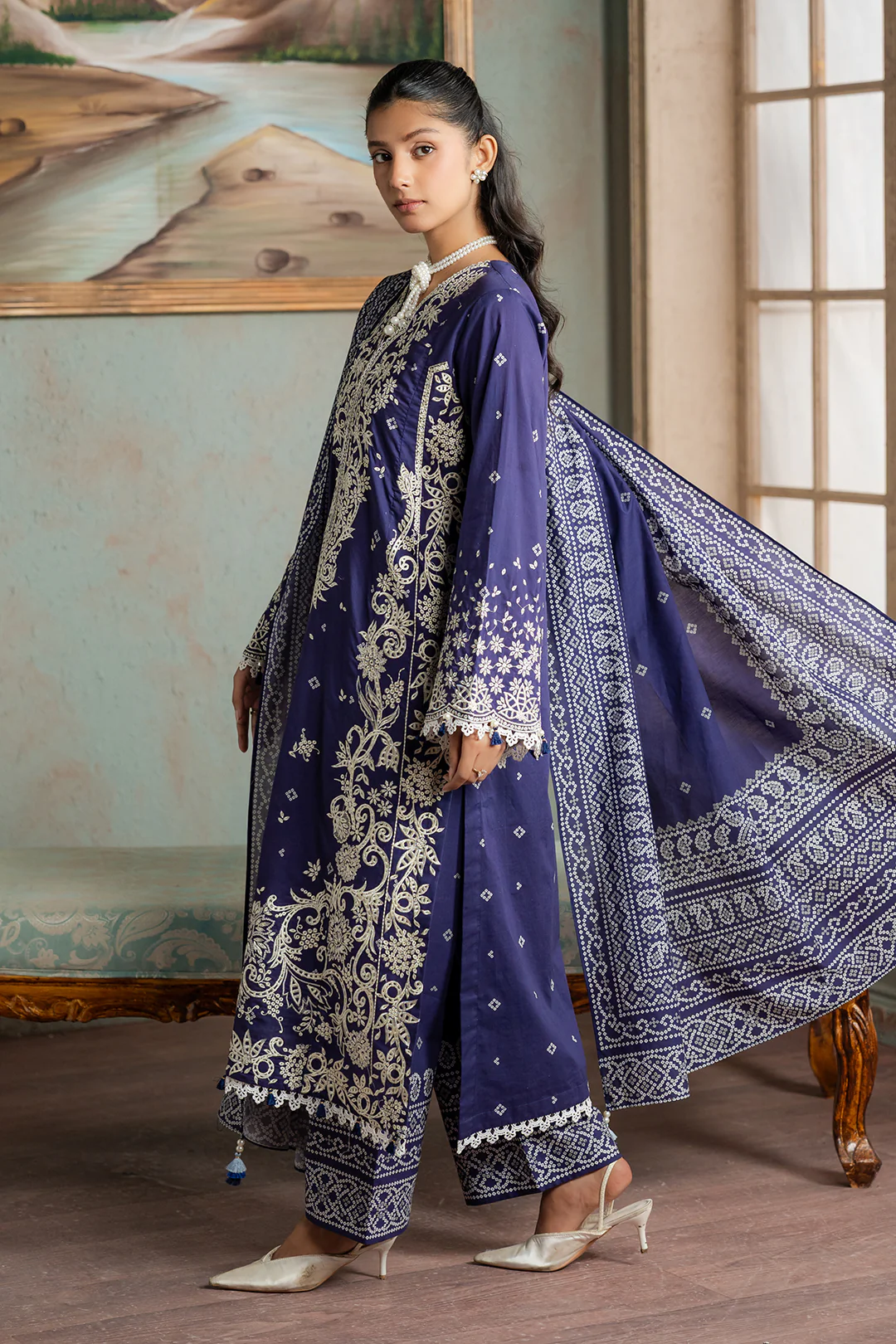 Embroidered Shirt Shalwar Dupatta - 0788 - Image 13