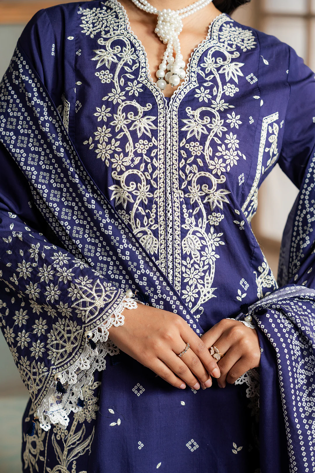 Embroidered Shirt Shalwar Dupatta - 0788 - Image 8