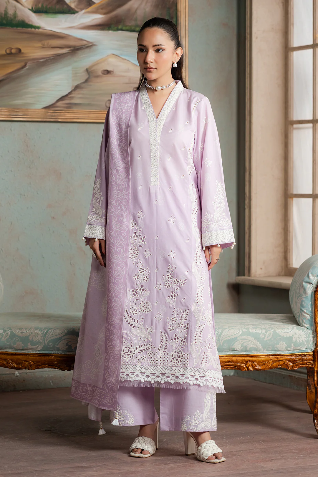 Embroidered Shirt Shalwar Dupatta - 0792 - Image 5