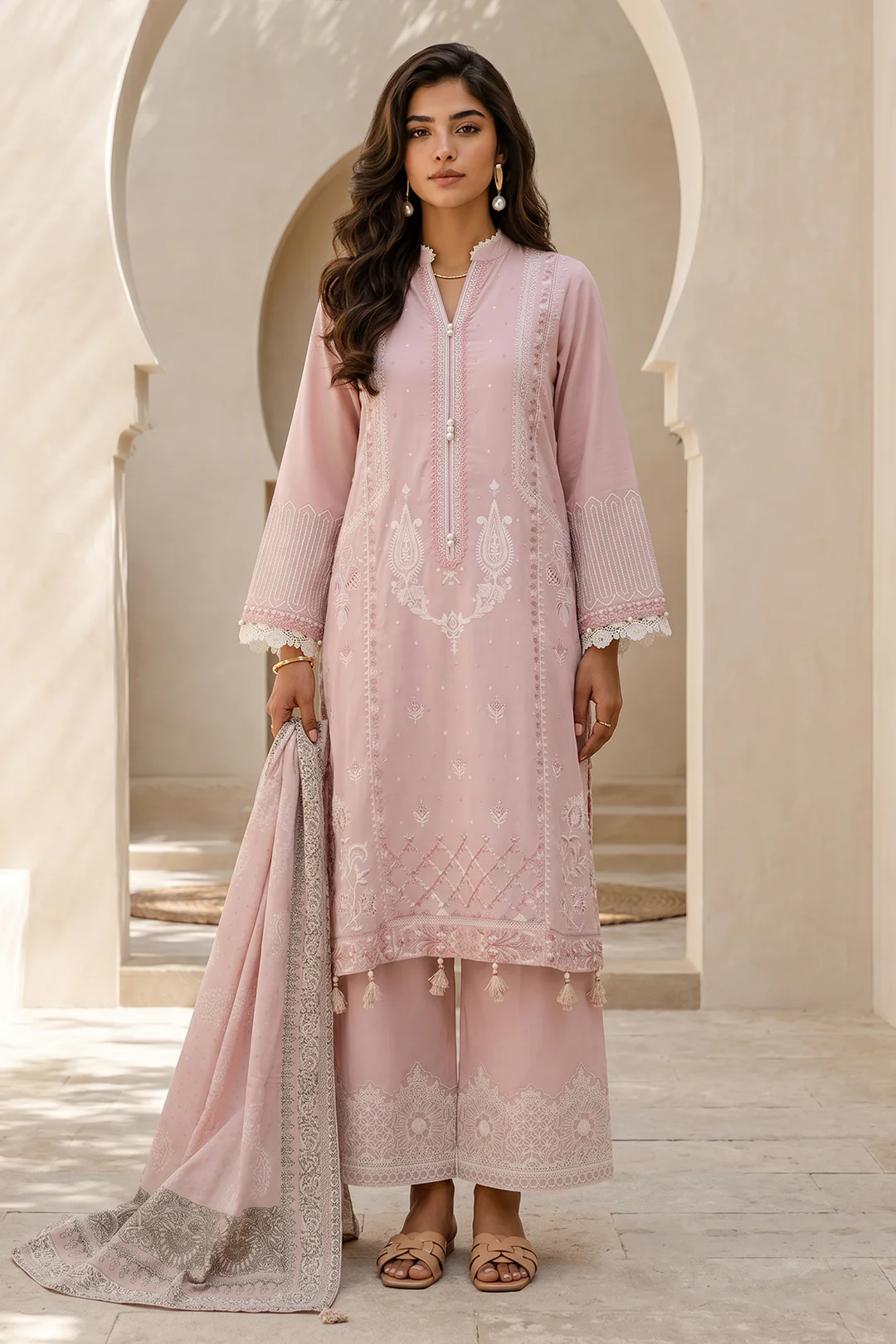 Embroidered Shirt Shalwar Dupatta - 0800