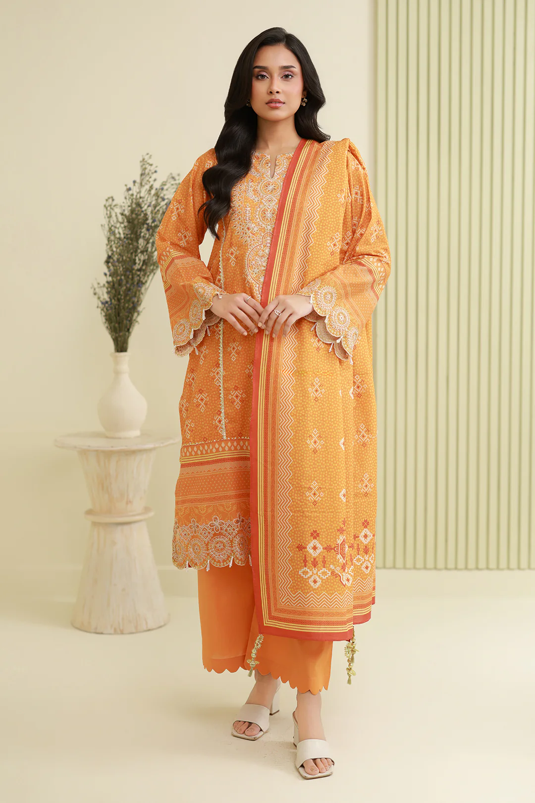 Embroidered Shirt Shalwar Dupatta - 0842