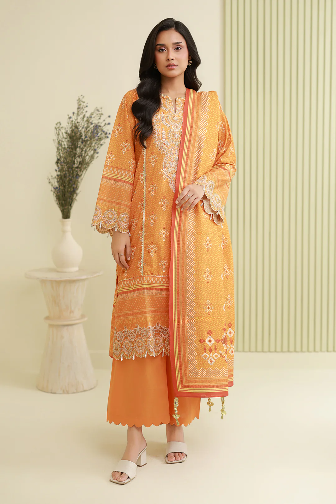 Embroidered Shirt Shalwar Dupatta - 0842 - Image 5