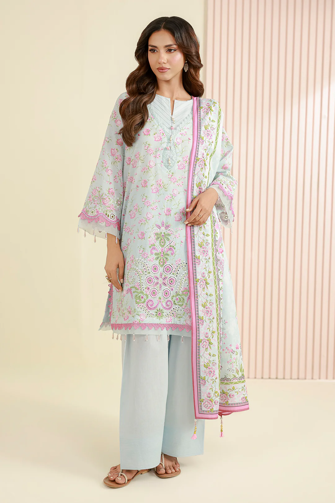 Embroidered Shirt Shalwar Dupatta - 0844