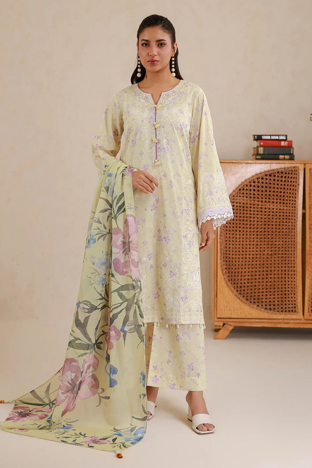 Embroidered Shirt Shalwar Dupatta - 0850 - Image 2