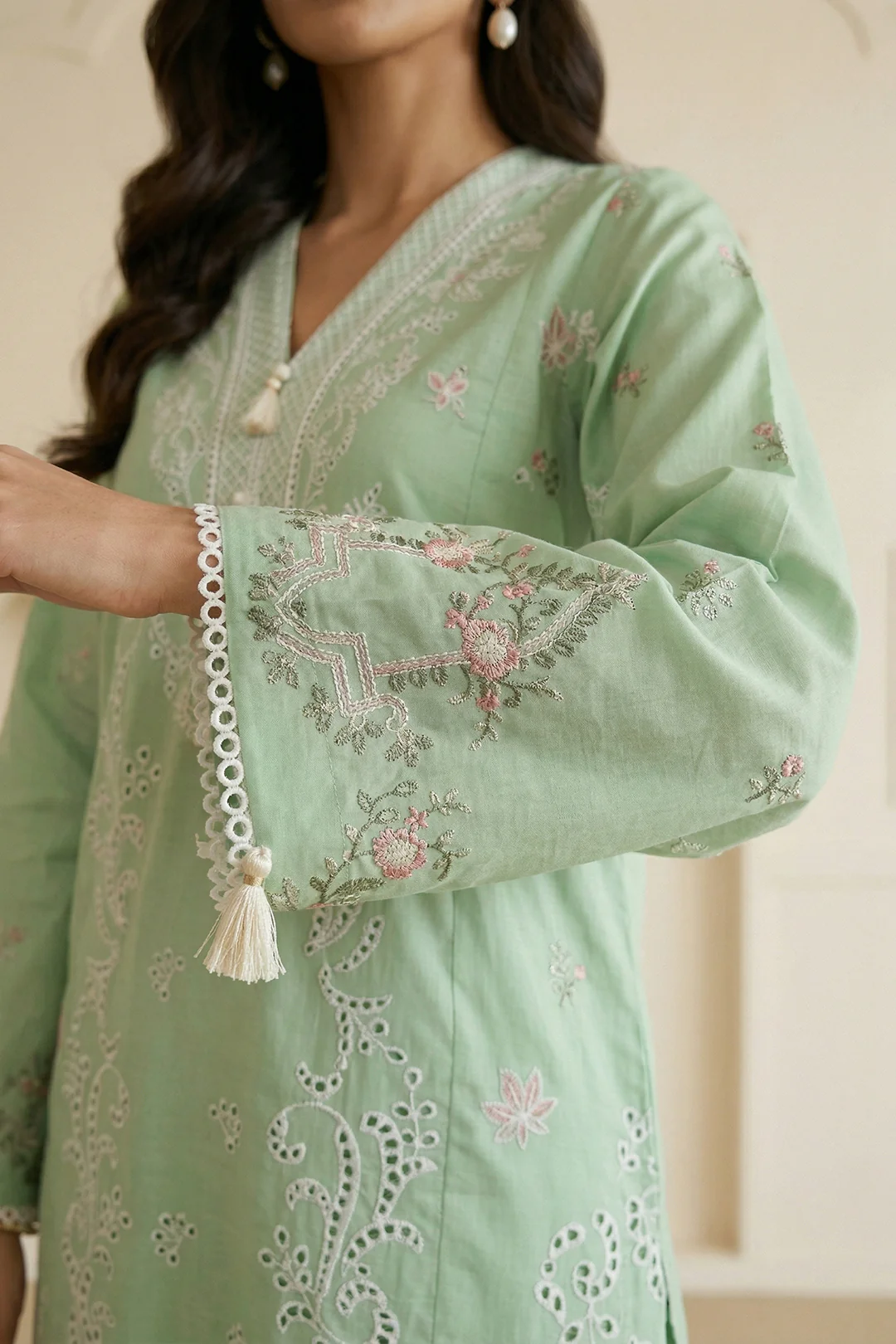 Embroidered Shirt Shalwar Dupatta - 0852 - Image 5