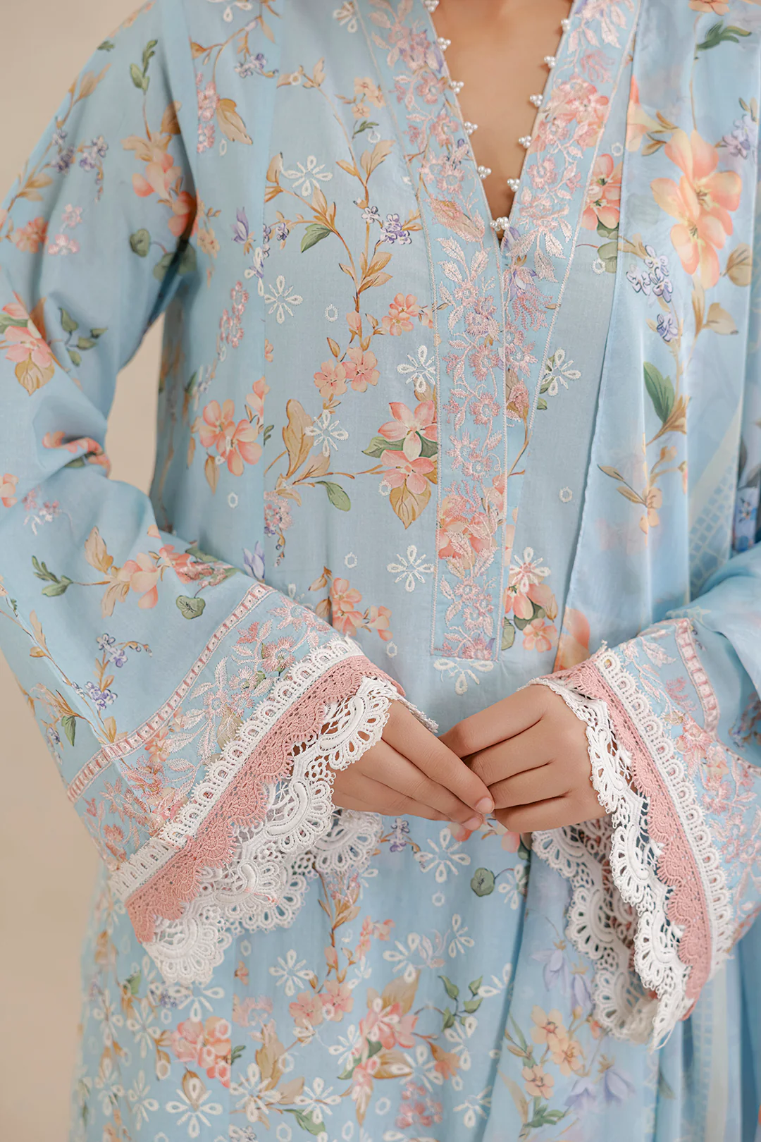 Embroidered Shirt Shalwar Dupatta - 0854 - Image 4